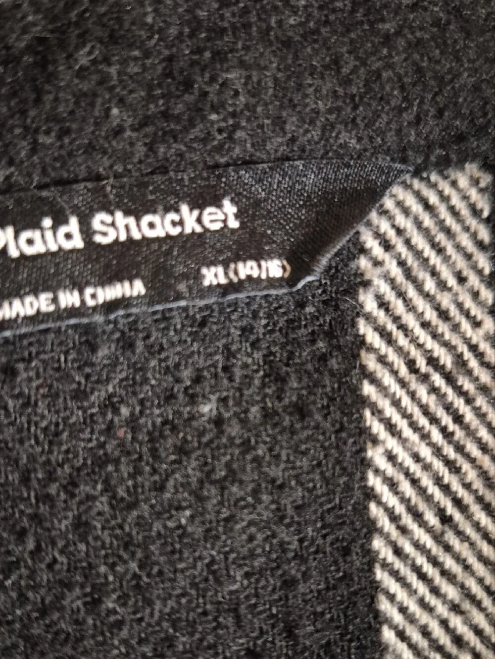 Kids Plaid Button-Front Pea Coat - Black & White